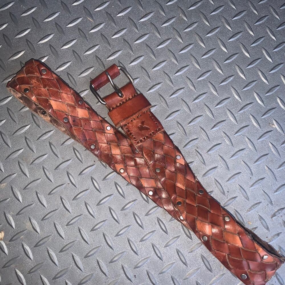 American eagle leather woven belt fall y2k casual classic fall boho - Picture 1 of 2